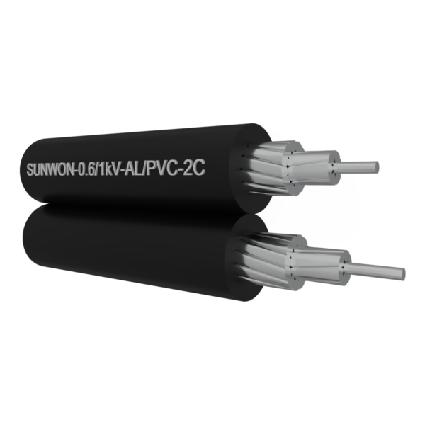 2 core twisted aluminum cable SUNWON-0.6/1kV-AL/XLPE-2C
