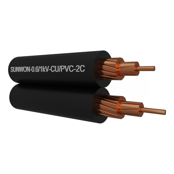 2 core twisted copper cable SUNWON-0.6/1kV-CU/XLPE-2C