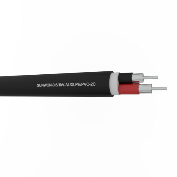 2-cores sheathed aluminum cable SUNWON-0.6/1kV-AL/XLPE/PVC 2 3