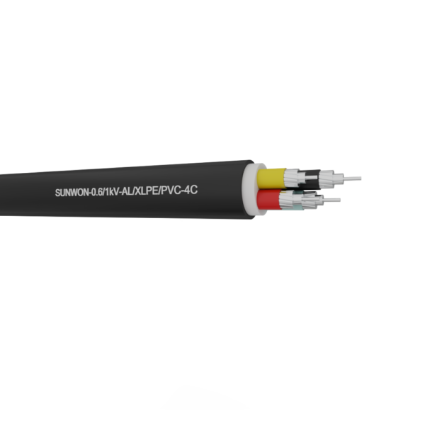 4-cores sheathed aluminum cable SUNWON-0.6/1kV-AL/XLPE/PVC-4x 2