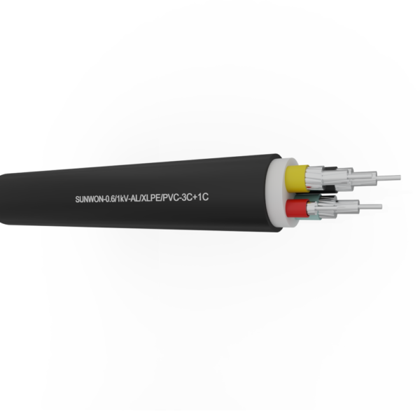 4-cores sheathed aluminum cable SUNWON-0.6/1kV-AL/XLPE/PVC-3x+1x 2