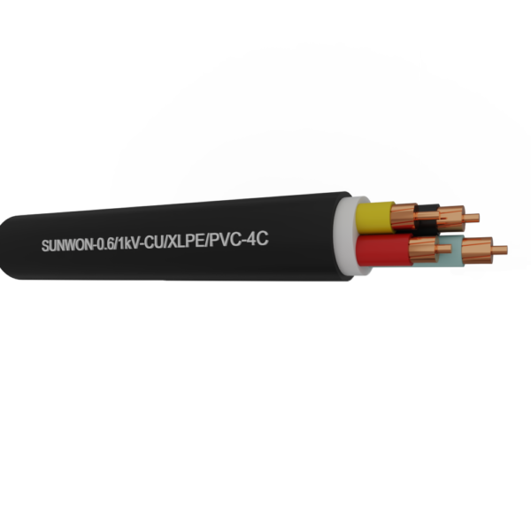 4-cores sheathed copper cable SUNWON-0.6/1kV-CU/XLPE/PVC-4C 2 3
