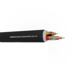 4-cores shielded copper cable SUNWON-0.6/1kV-CU/XLPE/PVC-3x+1x 2