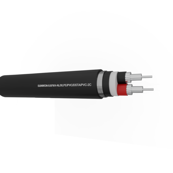 2-cores underground aluminum cable SUNWON-0.6/1kV-AL/XLPE/PVC/DSTA/PVC 2