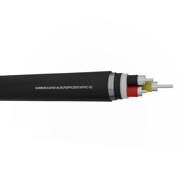 3-cores underground aluminum cable SUNWON-0.6/1kV-AL/XLPE/PVC/DSTA/PVC-3C 2 3