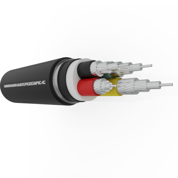 4-cores underground aluminum cable SUNWON-0.6/1kV-AL/XLPE/PVC/DSTA/PVC-4C