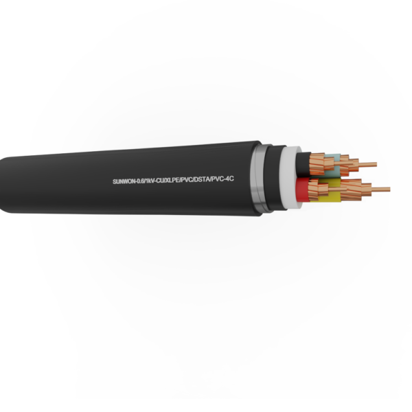 4-cores underground copper cable SUNWON-0.6/1kV-CU/XLPE/PVC/DSTA/PVC-4C 2