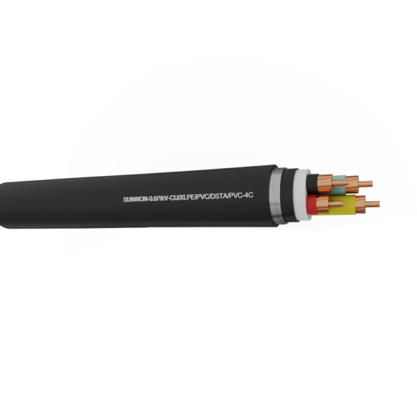 4-cores underground copper cable SUNWON-0.6/1kV-CU/XLPE/PVC/DSTA/PVC-4C 2 3