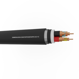 4-cores underground copper cable SUNWON-0.6/1kV-CU/XLPE/PVC/DSTA/PVC-3x+1x 2