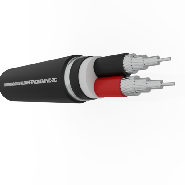2-cores Muyler aluminum cable SUNWON-0.6/1kV-AL/XLPE/PVC/ATA/PVC-2C