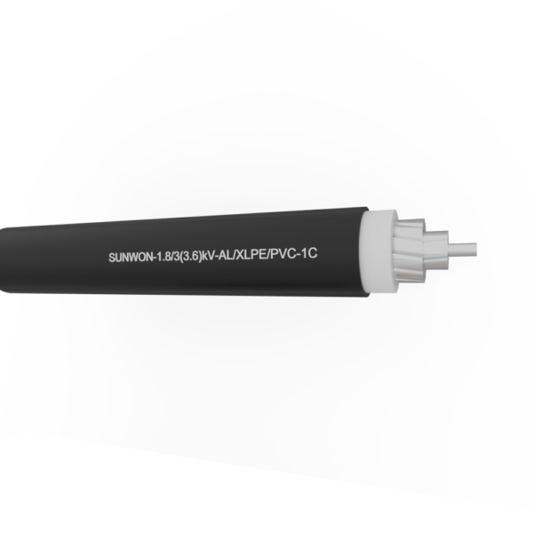 1-core sheathed aluminum cable SUNWON-1.8/3 (3.6)kV-AL/XLPE/PVC 2