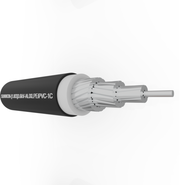 1-core sheathed aluminum cable SUNWON-1.8/3 (3.6)kV-AL/XLPE/PVC