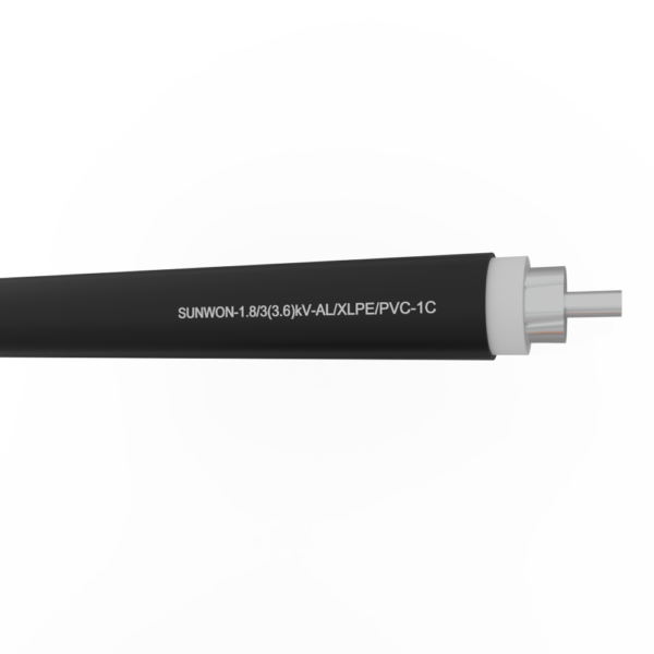 1-core sheathed aluminum cable SUNWON-1.8/3 (3.6)kV-AL/XLPE/PVC 2 3