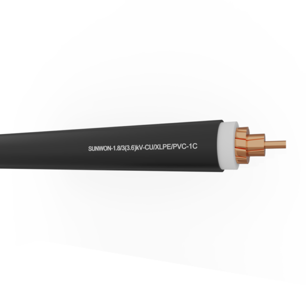 1-core sheathed copper cable SUNWON- 1.8/3 (3.6) kV-CU/XLPE/PVC 2