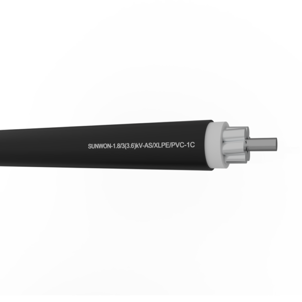 Steel aluminium cable SUNWON- 1.8/3 (3.6) kV-AS/XLPE/PVC-1x 2