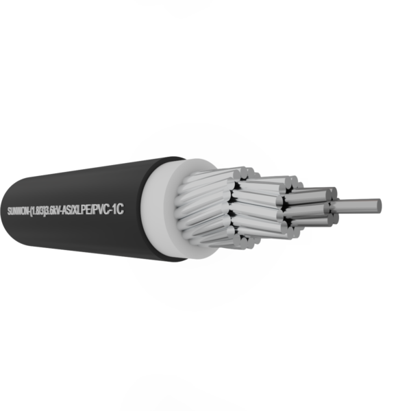 Steel aluminium cable SUNWON- 1.8/3 (3.6) kV-AS/XLPE/PVC-1x