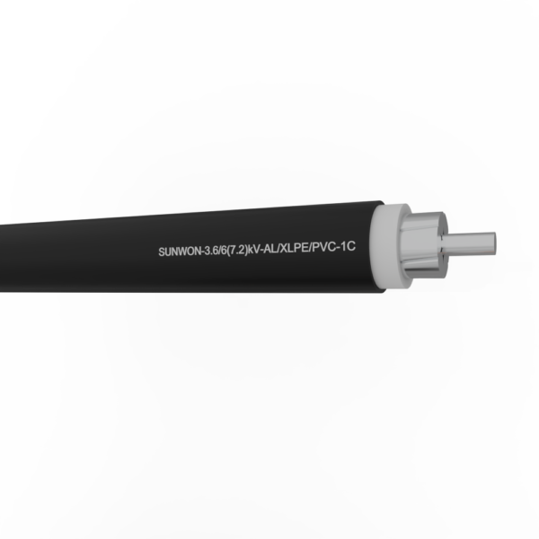 1-core sheathed aluminum cable SUNWON- 3.6/6 (7.2)kV-AL/XLPE/PVC 2 3