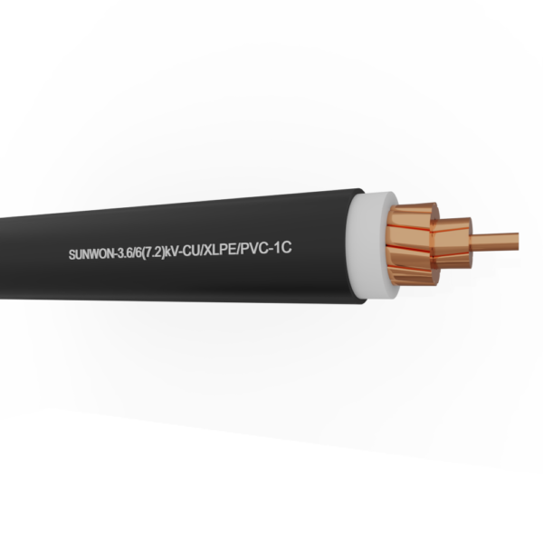 1-core sheathed copper cable SUNWON- 3.6/6 (7.2) kV-CU/XLPE/PVC 2