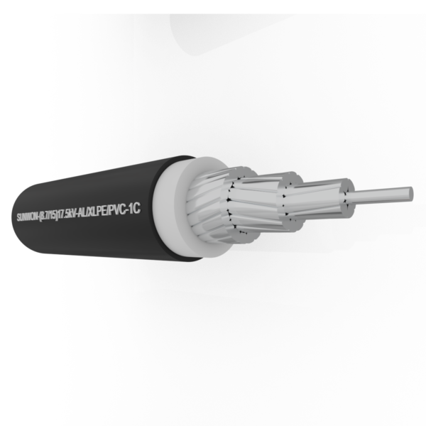 1-core sheathed aluminum cable SUNWON- 8.7/15 (17.5) kV-AL/XLPE/PVC