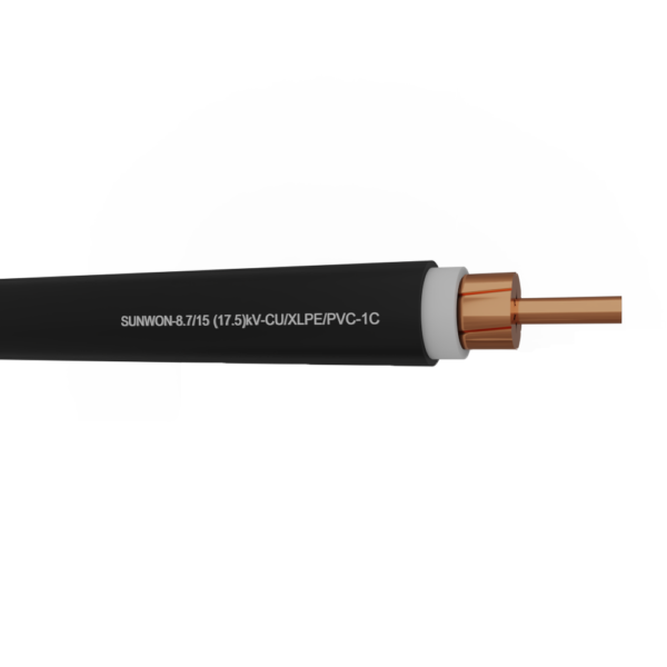 1-core sheathed copper cable SUNWON- 8.7/15 (17.5) kV-CU/XLPE/PVC 2 3