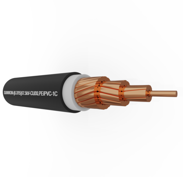 1-core sheathed copper cable SUNWON- 8.7/15 (17.5) kV-CU/XLPE/PVC