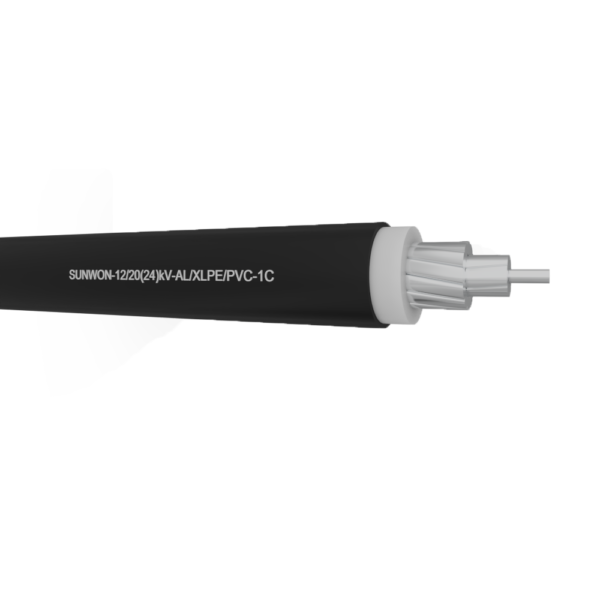 1-core sheathed aluminum cable SUNWON-12/20 (24)kV-AL/XLPE/PVC 2