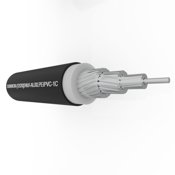 1-core sheathed aluminum cable SUNWON-12/20 (24)kV-AL/XLPE/PVC