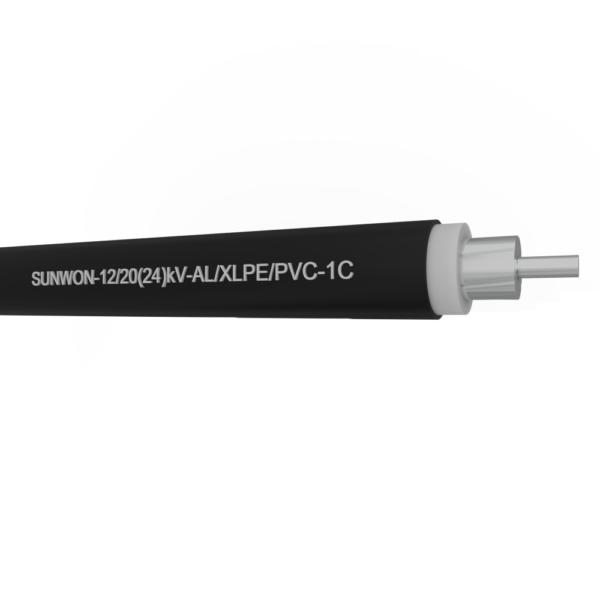 1-core sheathed aluminum cable SUNWON-12/20 (24)kV-AL/XLPE/PVC 2 3