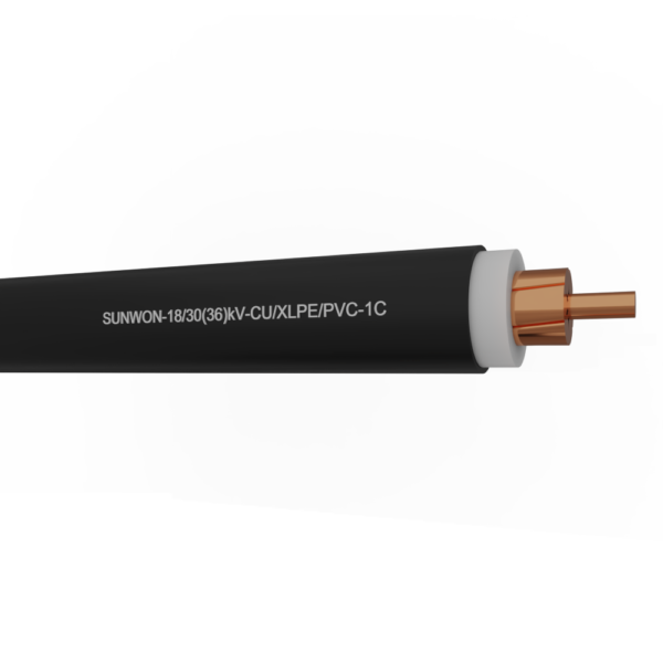 1-core sheathed copper cable SUNWON-18/30 (36) kV-CU/XLPE/PVC 2 3