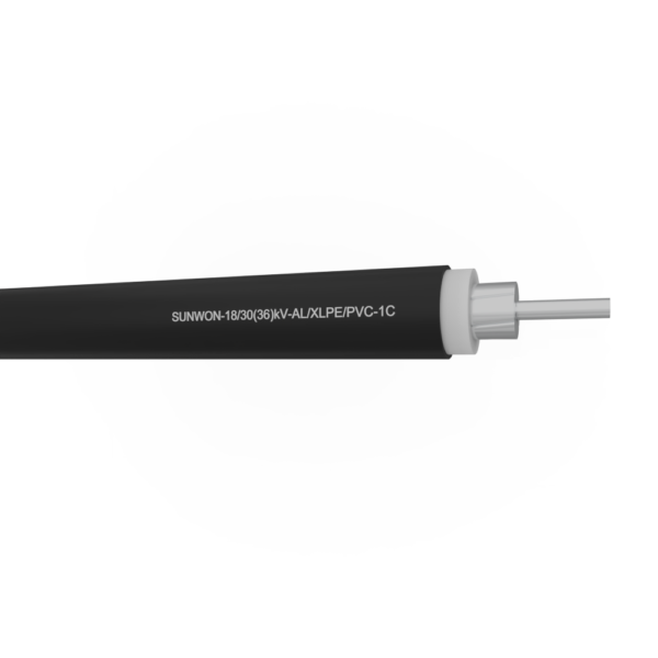 1-core sheathed aluminum cable SUNWON-18/30 (36) kV-AL/XLPE/PVC 2 3