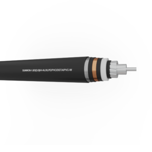 1-core underground aluminum cable SUNWON-1.8/3 (3.6) kV-AL/XLPE/PVC/DSTA/PVC-W 2