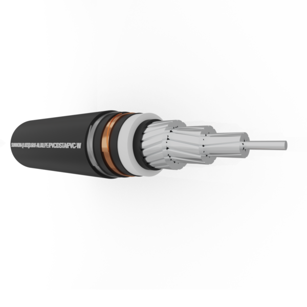 1-core underground aluminum cable SUNWON-1.8/3 (3.6) kV-AL/XLPE/PVC/DSTA/PVC-W