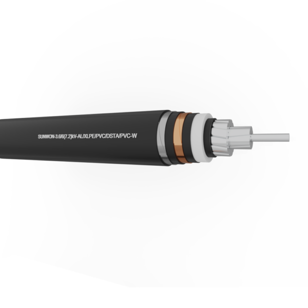 1-core underground aluminum cable SUNWON- 3.6/6 (7.2) kV-AL/XLPE/PVC/DSTA/PVC-W 2