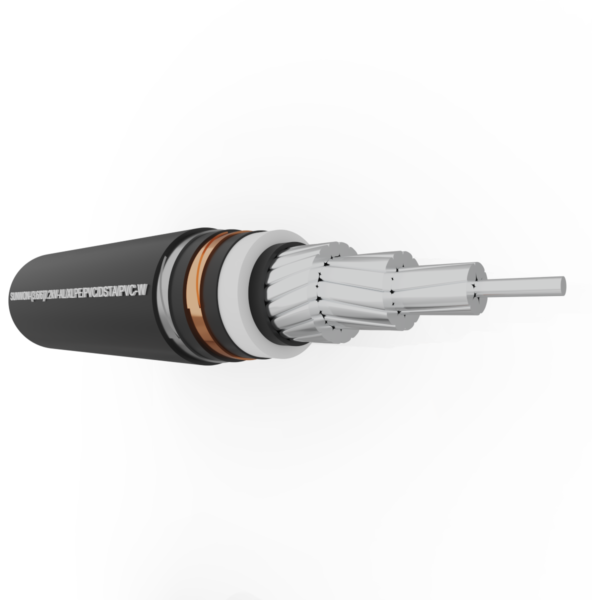 1-core underground aluminum cable SUNWON- 3.6/6 (7.2) kV-AL/XLPE/PVC/DSTA/PVC-W