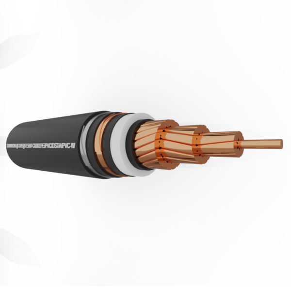 1-core underground copper cable SUNWON- 8.7/15 (17.5) kV- CU/XLPE/PVC/DSTA/PVC-W