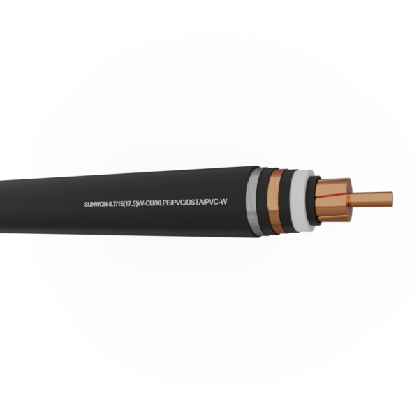1-core underground copper cable SUNWON- 8.7/15 (17.5) kV- CU/XLPE/PVC/DSTA/PVC-W 2 3