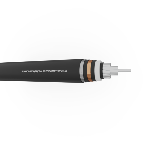 1-Core Underground Aluminum Cable SUNWON- 12/20 (24) kV-AL/XLPE/PVC/DSTA/PVC-W 2