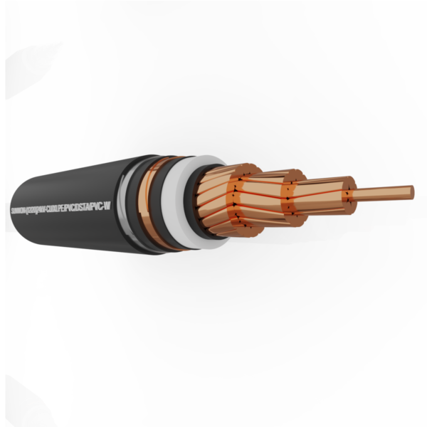 1-core underground copper cable SUNWON- 12/20 (24) kV- CU/XLPE/PVC/DSTA/PVC-W