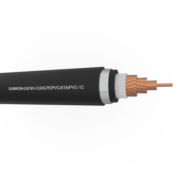 Muyler 1-core copper cable SUNWON-0.6/1kV-CU/XLPE/PVC/ATA/PVC-1C