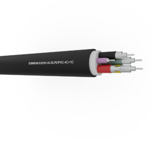 5-cores sheathed aluminum cable SUNWON-0.6/1kV-AL/XLPE/PVC-4x+1x 2