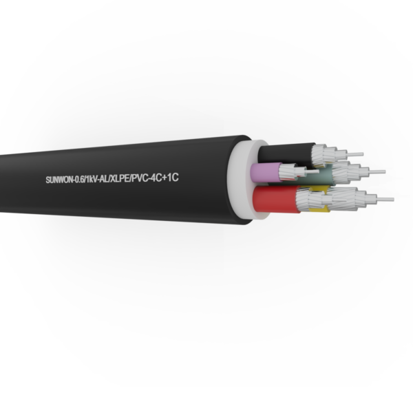 5-cores sheathed aluminum cable SUNWON-0.6/1kV-AL/XLPE/PVC-4x+1x