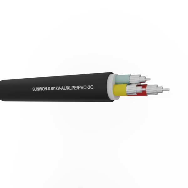 3-cores sheathed aluminum cable SUNWON-0.6/1kV-AL/XLPE/PVC 2
