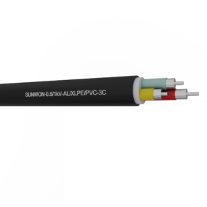 3-cores sheathed aluminum cable SUNWON-0.6/1kV-AL/XLPE/PVC 2 3