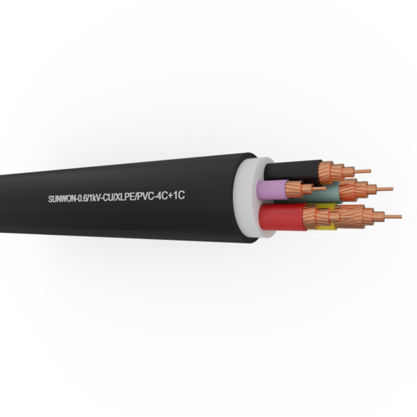 5-cores sheathed copper cable SUNWON-0.6/1kV-CU/XLPE/PVC-4x+1x