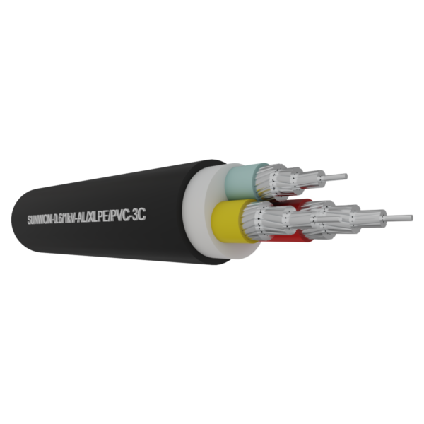 3-cores sheathed aluminum cable SUNWON-0.6/1kV-AL/XLPE/PVC